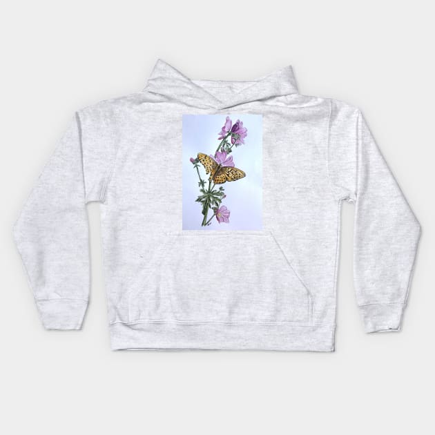 Summer butterfly Kids Hoodie by Karroart